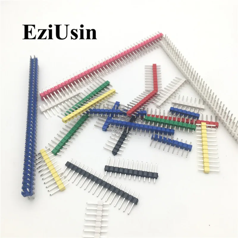 2.54mm Single Dual Row Male PCB Board colorful Pin Header Connector Strip Pinheader 2/3/4/5/6/8/10/12/15/20/40Pin For Arduino