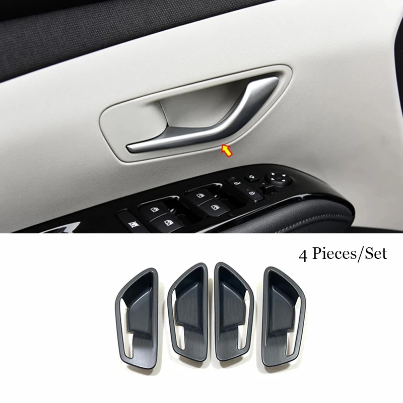 

For Hyundai Tucson NX4 2021 2022 ABS Wood grain Car inner door Bowl protector frame Cover Sticker Trim Styling Accessories 4PCS