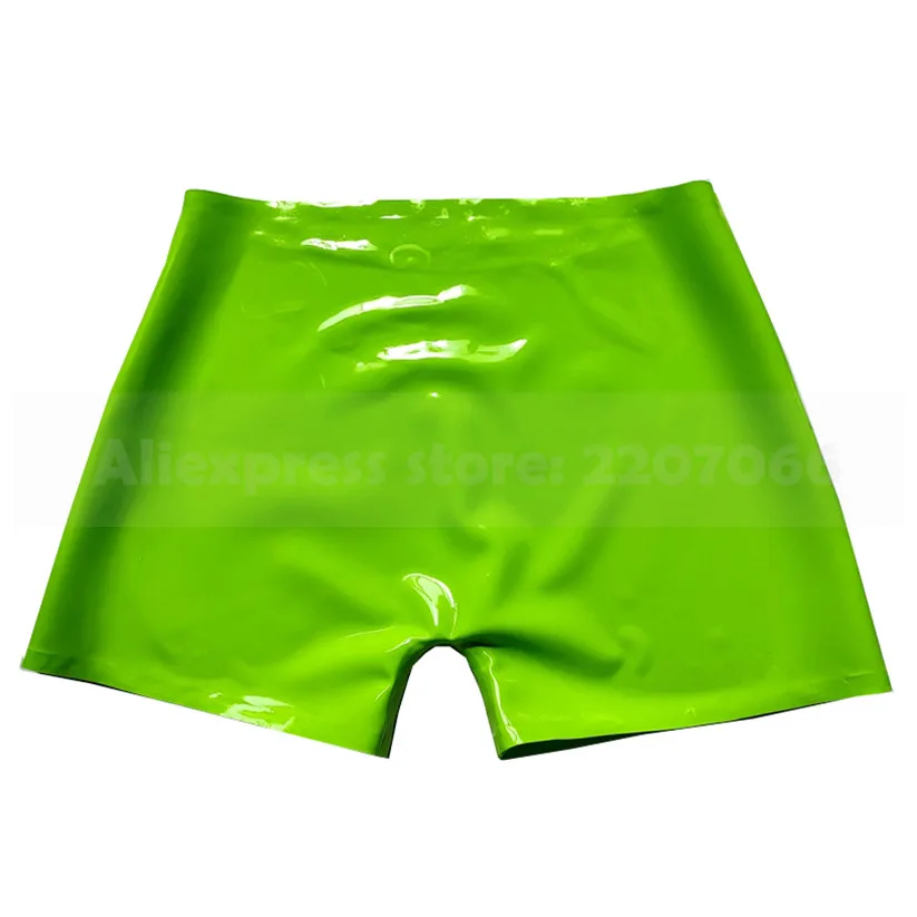 Apple Green Natural Latex Women Panties Rubber Fetish Tight Shorts Handmade  RPW087