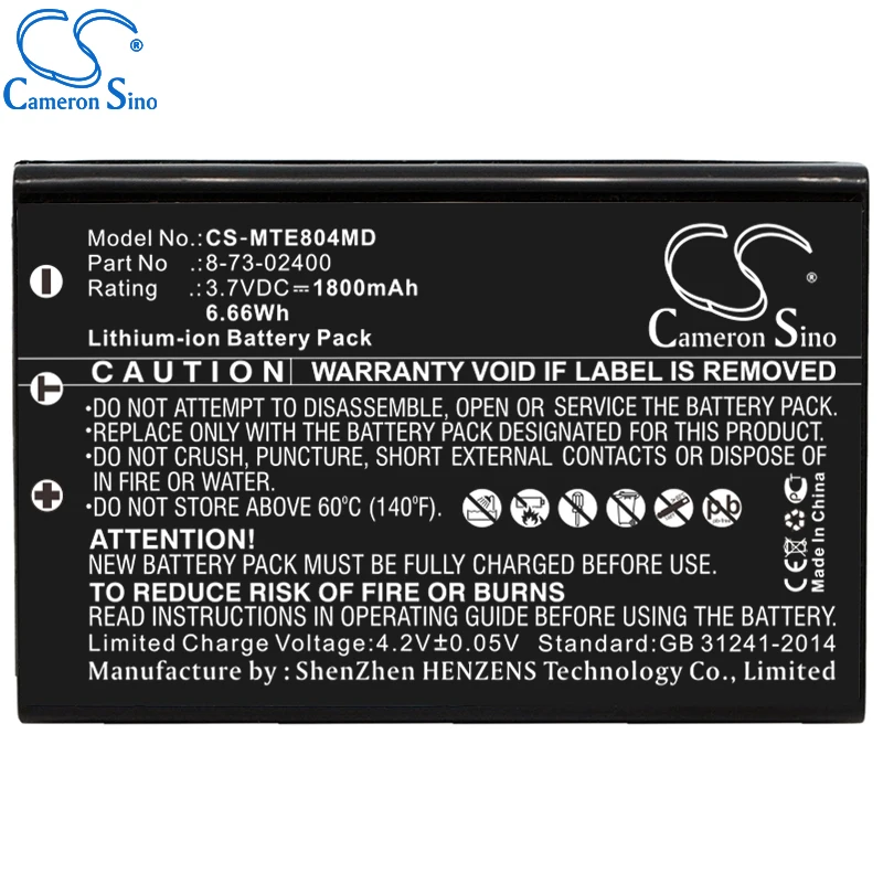 CameronSino-Batería de repuesto médica para Otometrics Madsen AccuScreen, compatible con Maico 74101501, 1800mAh/6.66Wh, 3,70 V, Li-ion
