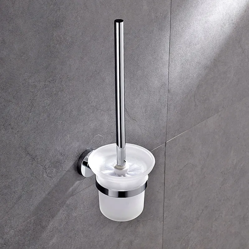 Toilet Bowl Brush Holder for Bathroom Wall Mounted Stainless Steel Rust Resistance Cleaning Tools