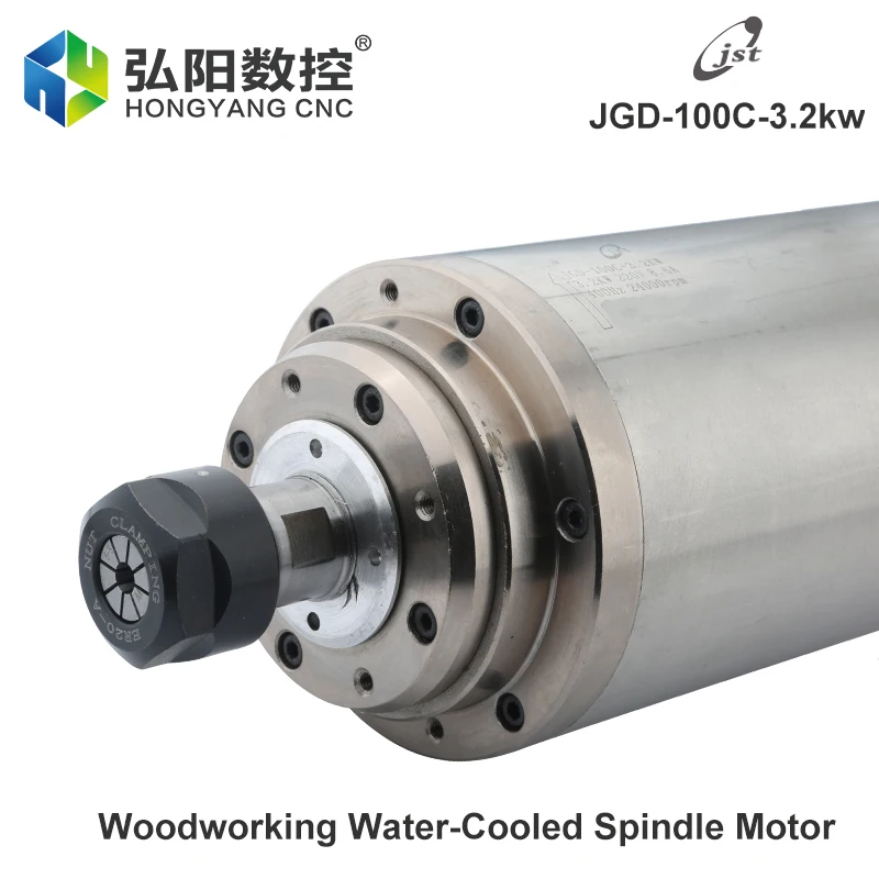 CNC Spindle Motor 3.2KW Water-Cooled Woodworking Advertising Engraving ER20 Chuck D100mm For CNC Milling Machine