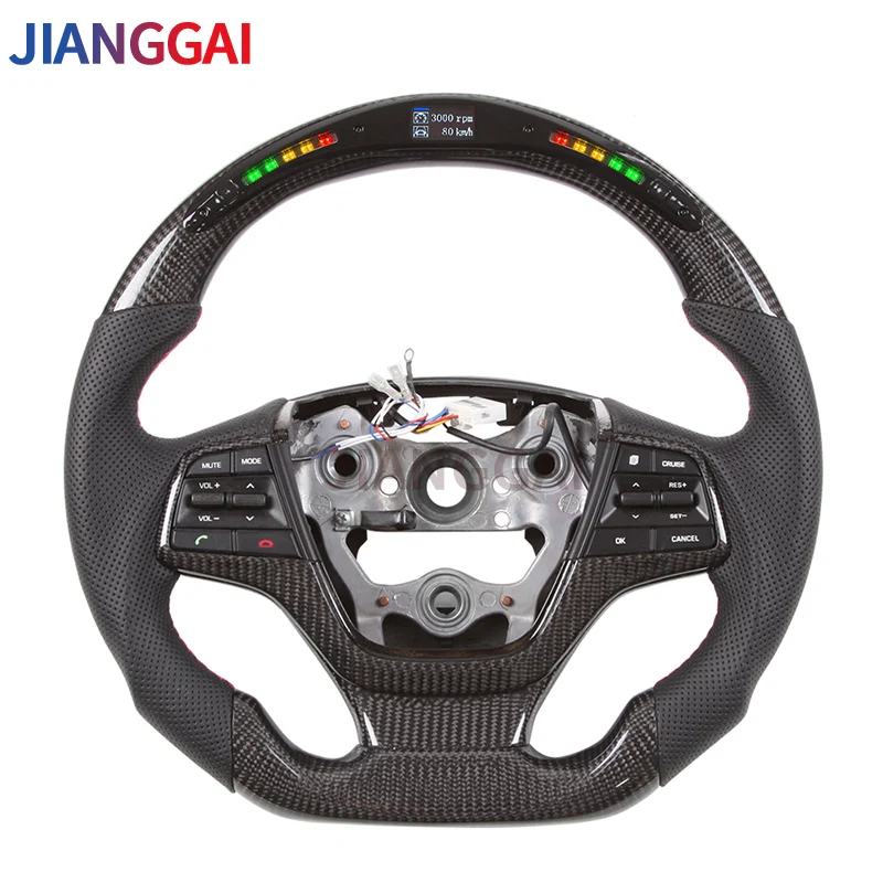 Steering Wheel LED Flash Display 100% Carton Fiber For Hyundai 2016-2020 Models