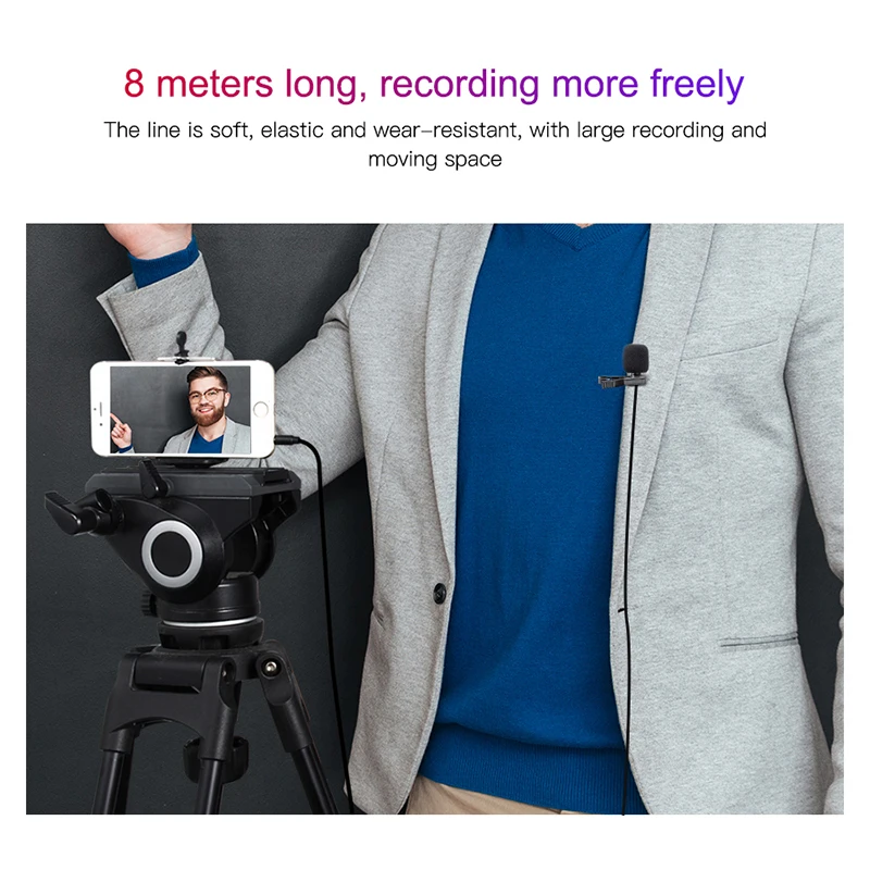 MAMEN KM-D2 Lavalier Microphone 3.5 mm Lapel Recording microfone Video Mic For Youtube Video Record Mic For PC iPhone Android