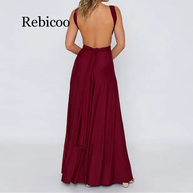 Sexy Women Multiway Wrap Convertible Boho Maxi Club Red Dress Bandage Long Dress Party Bridesmaids Infinity Robe Femme