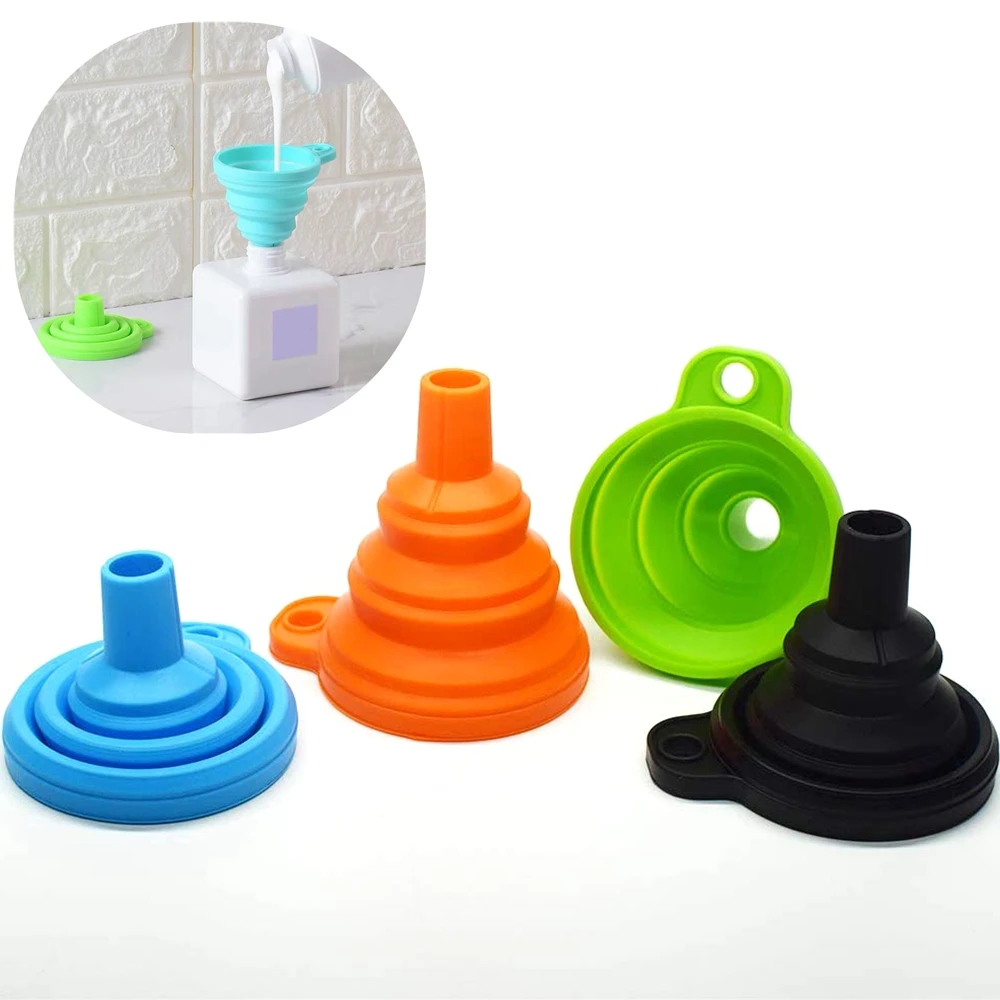 Funnels for Filling Bottles Kitchen Funnel Small Food Grade Silicone Collapsible Funnel for Filling Water Bottle Liquid Powder