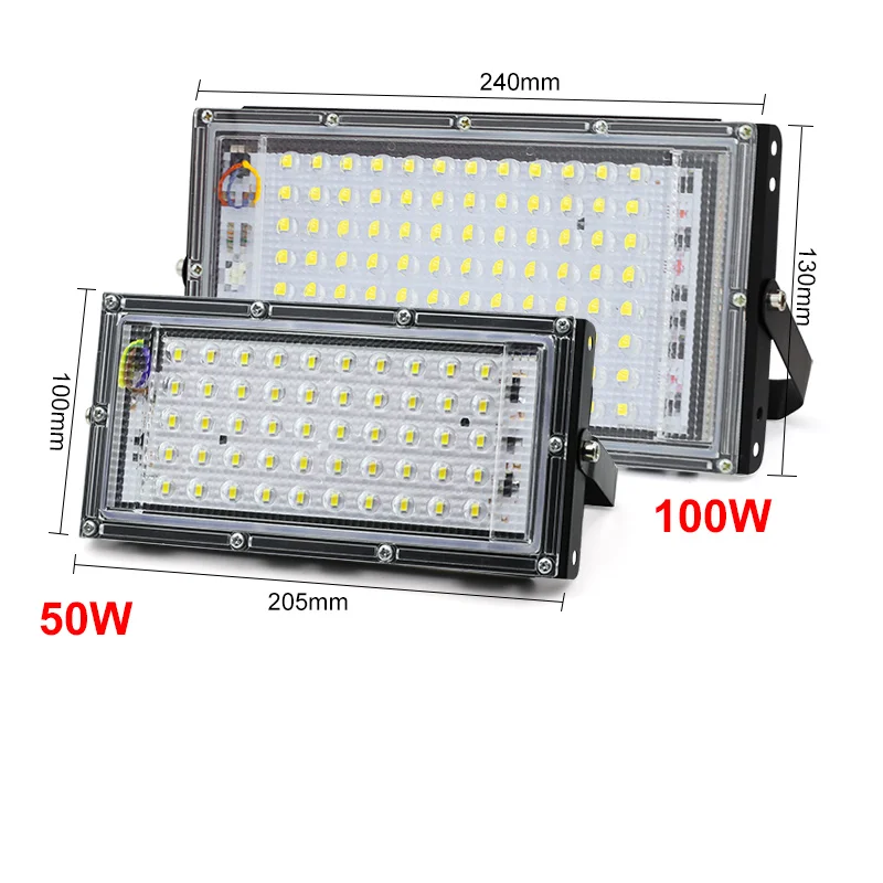 LED الكاشف مقاوم للماء IP65 100 واط 50 واط LED عاكس التيار المتناوب 220 فولت 240 فولت LED ضوء الفيضانات الأضواء في الهواء الطلق المشهد الإضاءة