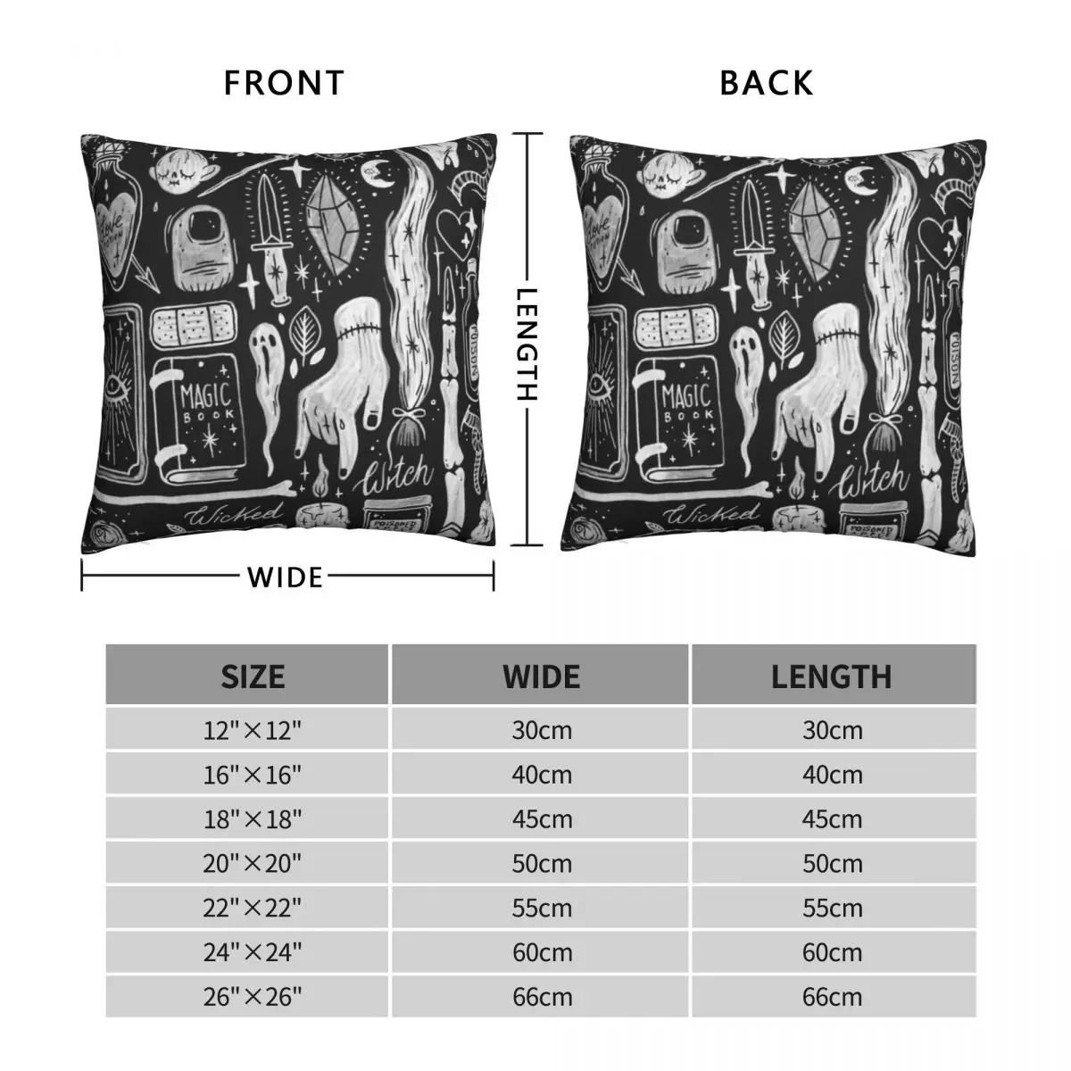 BLACK MAGIC Pillowcase Polyester Linen Velvet Pattern Zip Decor Pillow Case Room Cushion Case 18