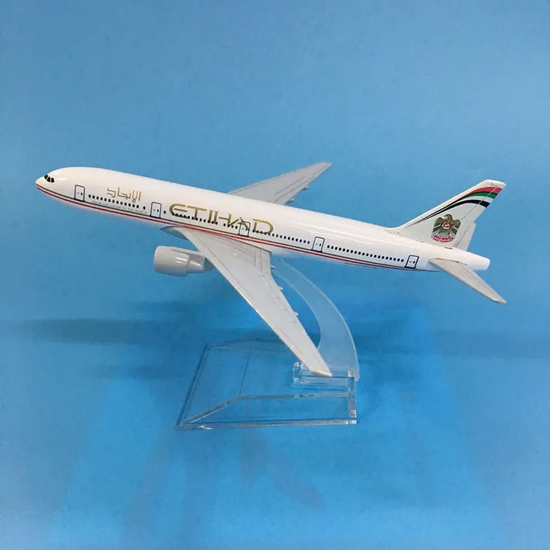 JASON TUTU 16cm Etihad Boeing B777 Airplane Model Airplane Diecast Metal 1/400 Scale Planes