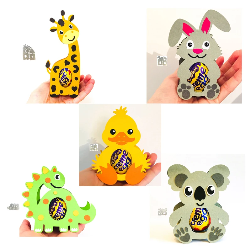 2021 New Animal Easter Egg Box Metal Cutting Dies Set Embossing Stencil Templates Mold Paper DIY Art Craft Scrapbook Book Card