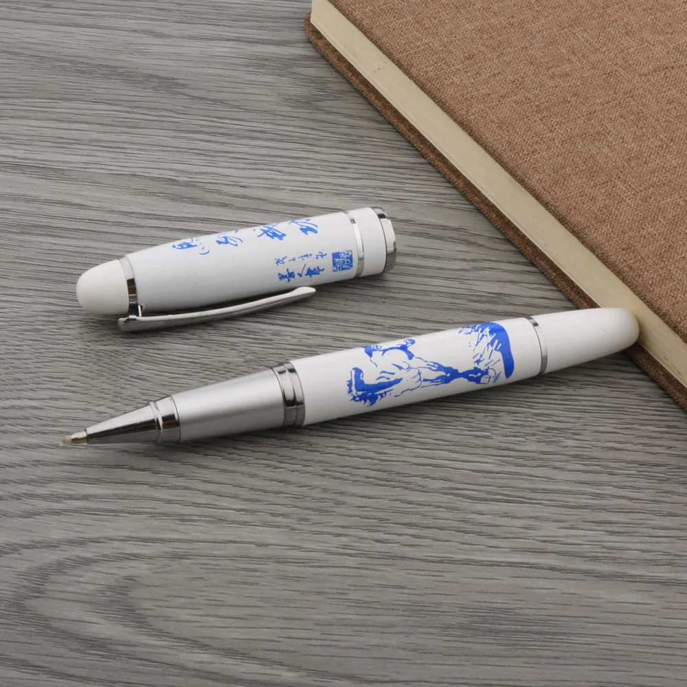 The classical blue and white flower Chinese painting horse Rollerball Pen