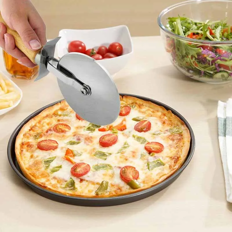 Tainless Steel Pizza Cutter Pizza Round Knife Cake Cookies Bread Knife Hob Pies Round Pastry Tools Kitchen Baking Accessories