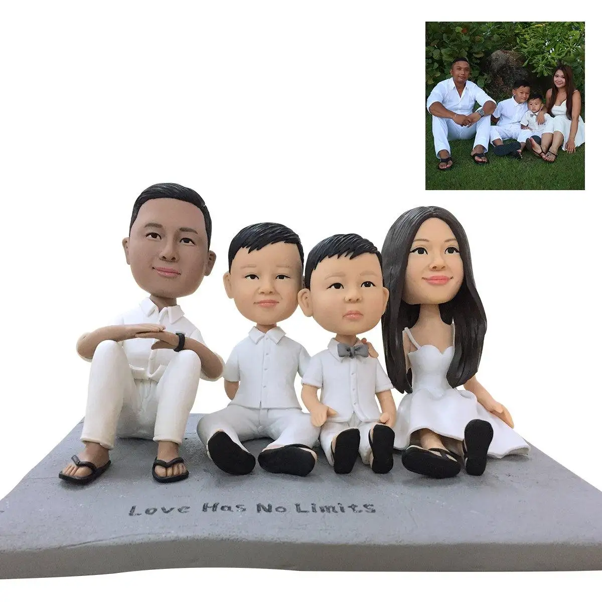 Fully Customizable 4 Person Custom Bobblehead Photo Realistic Design Facial Sculpture Personalise For Friends Family Gift