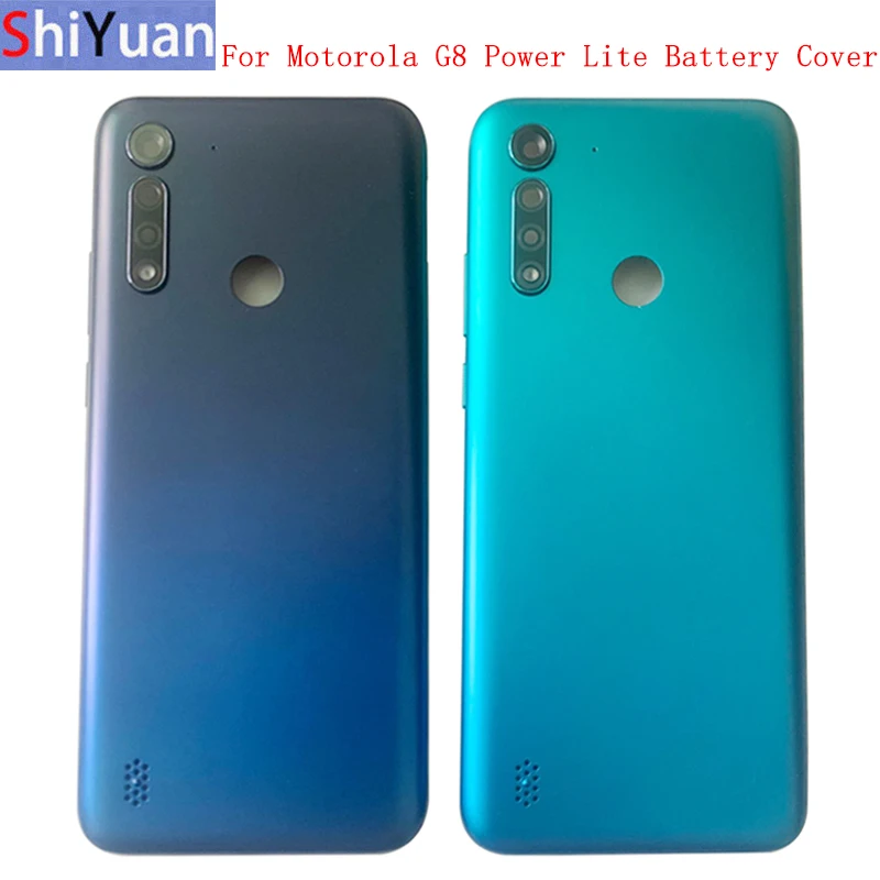 

Крышка батарейного отсека, задняя панель, корпус для Motorola Moto G8 Power Lite, задняя крышка с рамкой камеры, запасные части