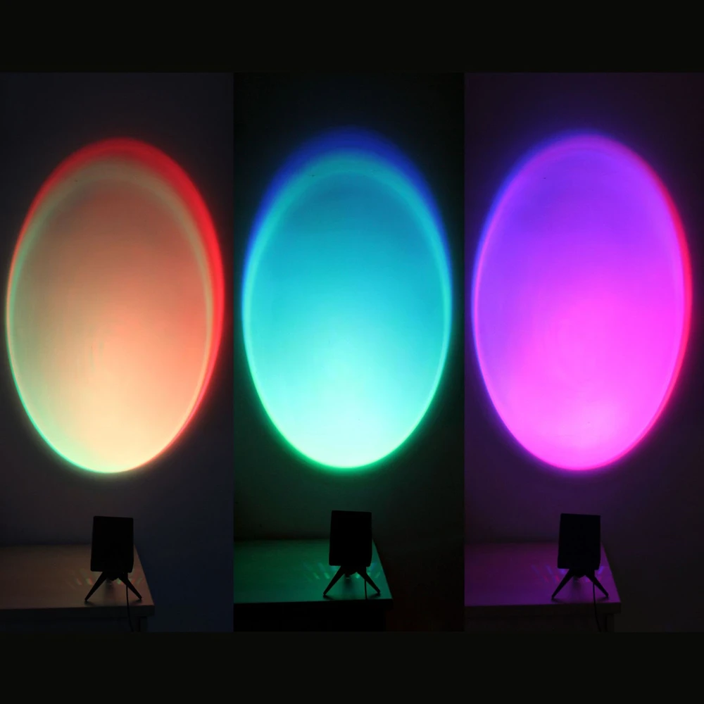 Sunset Projection Lamp Color Changing Romantic USB Night Light Projector Visual Ambient Light for Room Bedroom Photography Deco