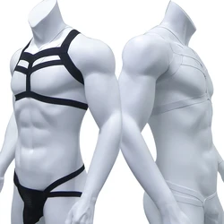 CLEVER-MENMODE Bondage Mens Harness Thongs Set Körper Brust Kostüm G-string Suspensorium Dessous Mann Halter Neck Aushöhlen Kostüm