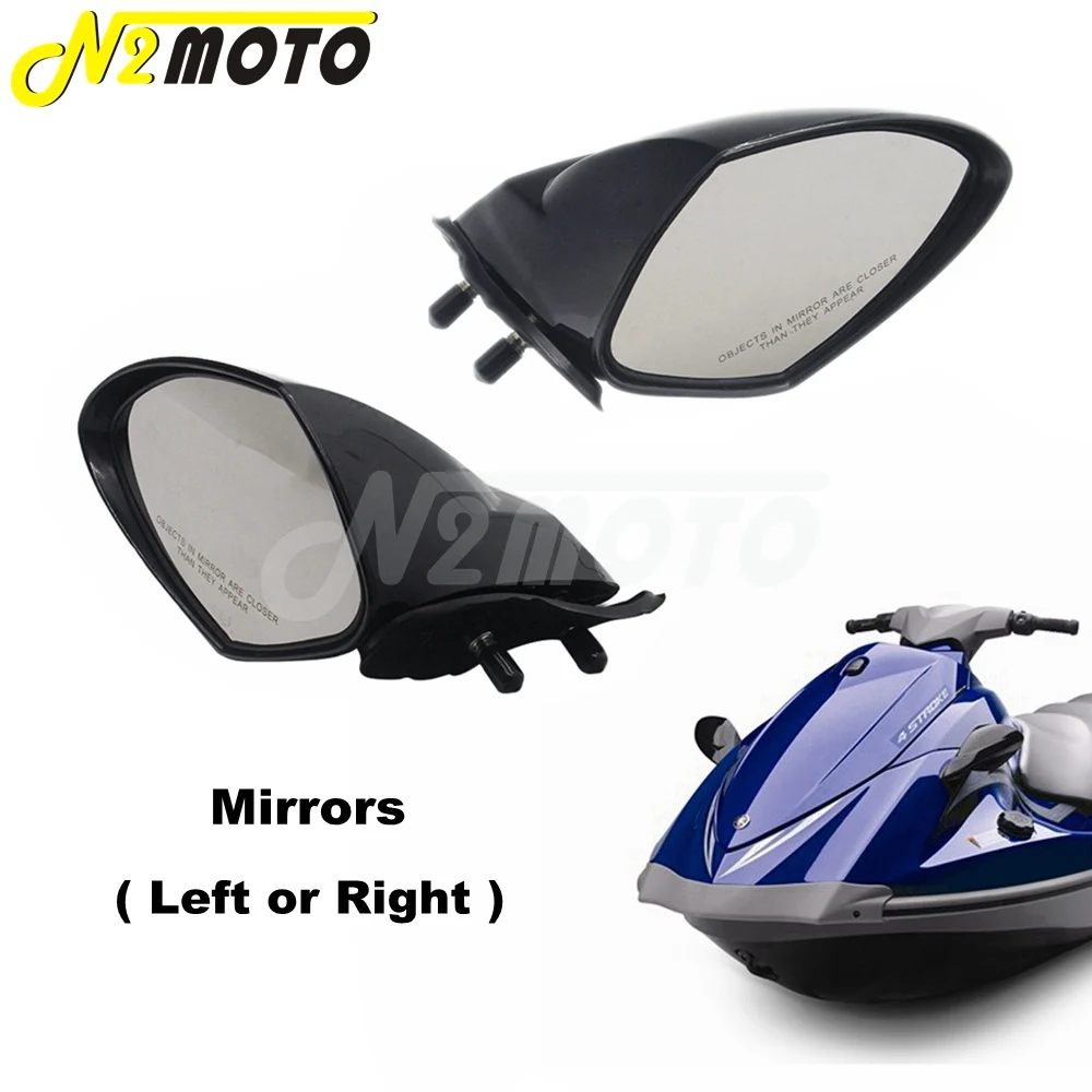 For Yamaha VX 110 WaveRunner Motorboat LH & RH Mirror Black 2005 2006 2007 2008 2009 VX110 Deluxe/Cruiser ABS Rear View Mirrors