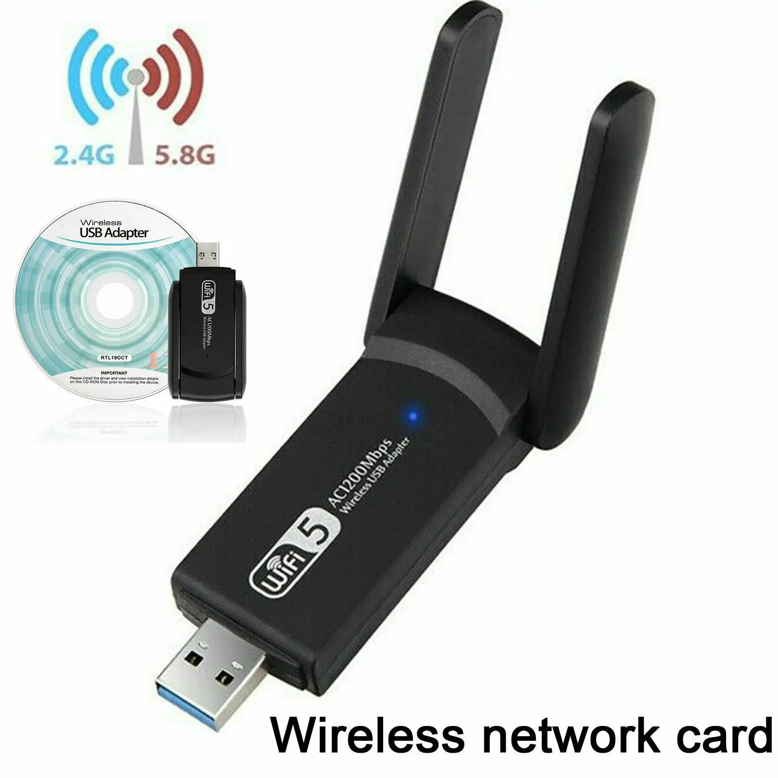 

New USB 3.0 1300Mbps Wifi Adapter Dual Band 5GHz 2.4Ghz 802.11AC RTL8812BU Wifi Antenna Dongle Network Card For Laptop Desktop