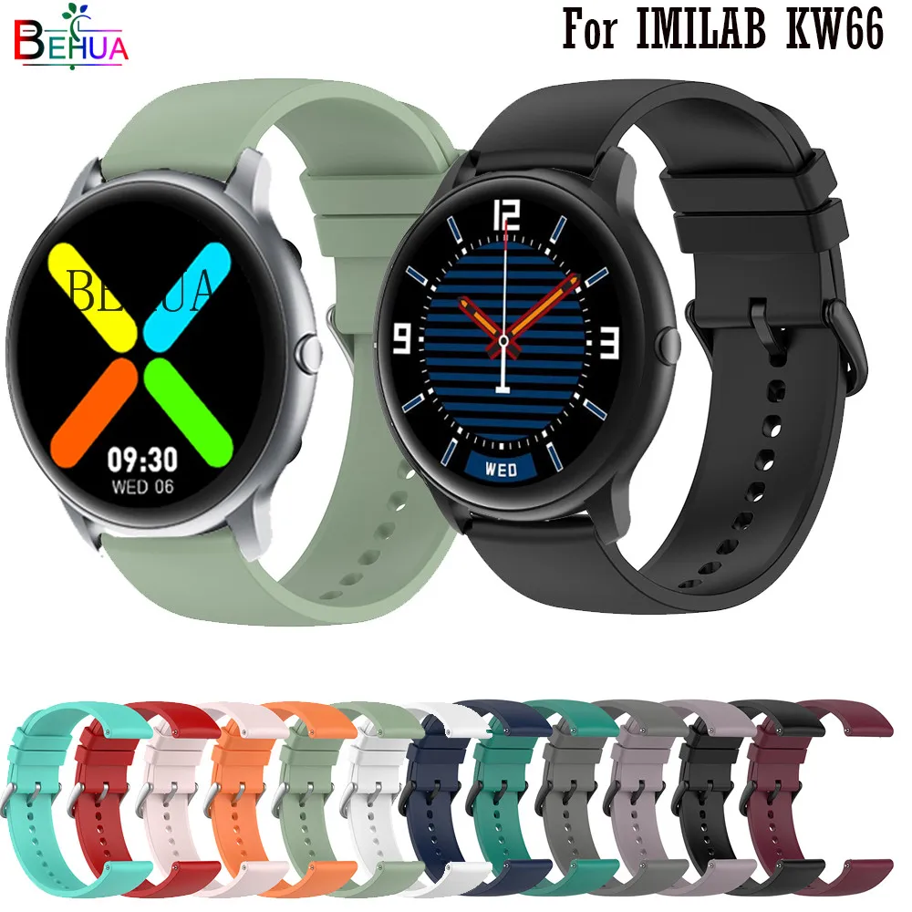 Correa de silicona para reloj inteligente, pulsera de 20 y 22mm para IMILAB KW66, YAMAY SW022 / zeblaze GTS pro / Zepp E