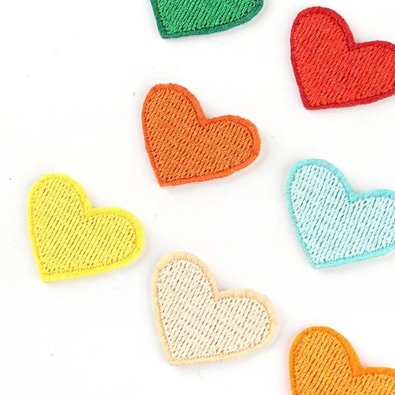 20pcs Iron On mini Heart Patch Cartoon Cute Stickers for baby clothes Shoes hats bags Sewing fabric appliques DIY Patches Badge