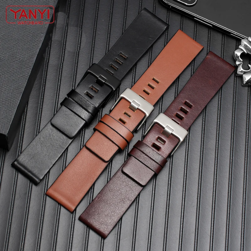 Leather Watchband 22 24 26 28 30mm 32mm bracelet for diesel watch strap wristwatches band for DZ4343 DZ7293 DZ7333 watch band