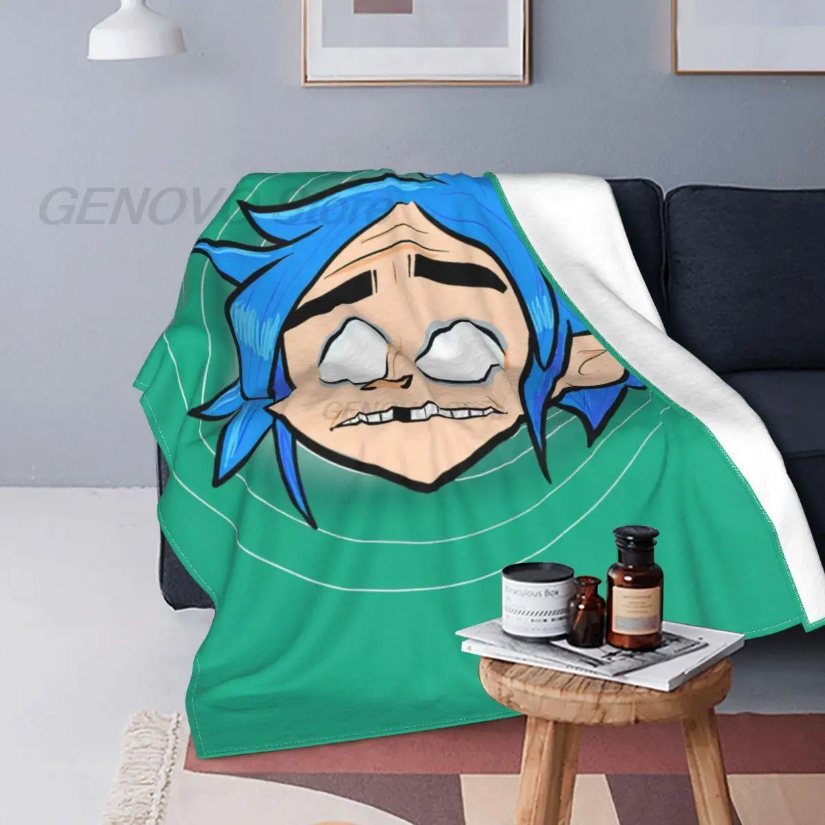 Anime Gorillaz Blanket Sherpa Blanket Bedding Soft and Fluffy Blanket Home Bedroom Sofa Gift Four Seasons Sheet Plush Throw