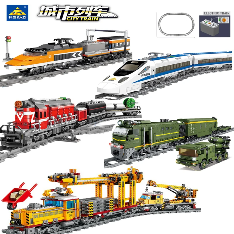 

City Remote Control Train Harmony High-speed Rail Electric Car Building Blocks Technical Track Bricks Toys For Children Gifts