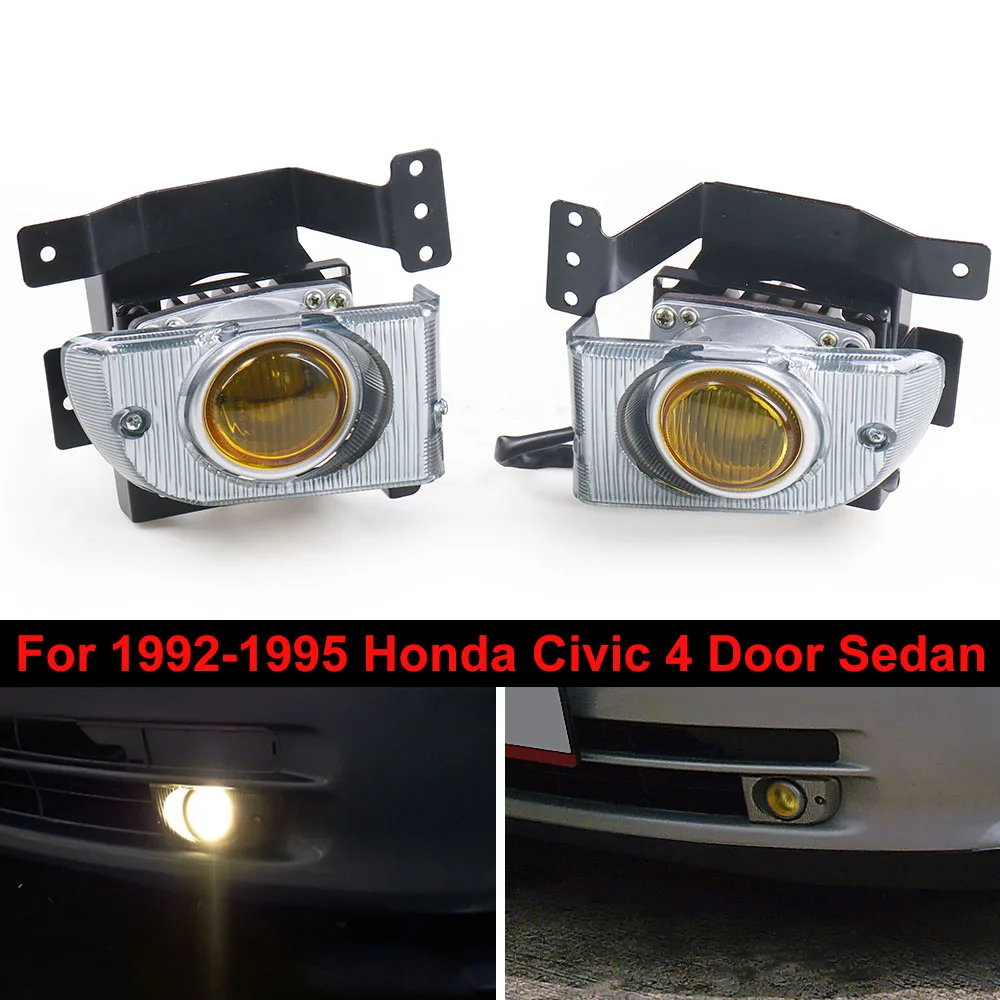 

Fog Lights Fog Lamps For 1992-1995 Honda Civic 4D Sedan Driving Driving Lamp Switch Kit