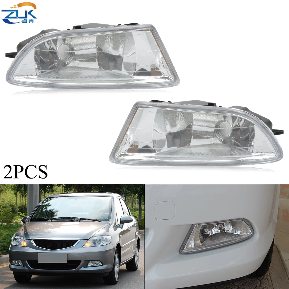 

ZUK Pair Glass / Plastic Lens Front Bumper Fog Light Fog Lamp For HONDA CITY GD6 GD8 2004-2008 Foglight Foglamp Anti-Fog Lamp