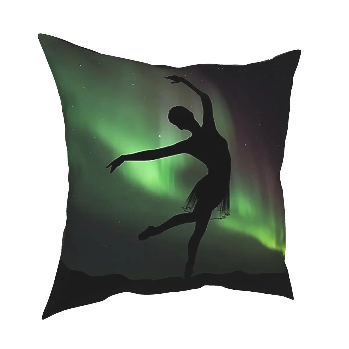 Ballerina With Aurora Boreal Ballet Pillow Case Home Decor Dancer Cushion Cover Throw Pillow for Sofa Double-sided Printing