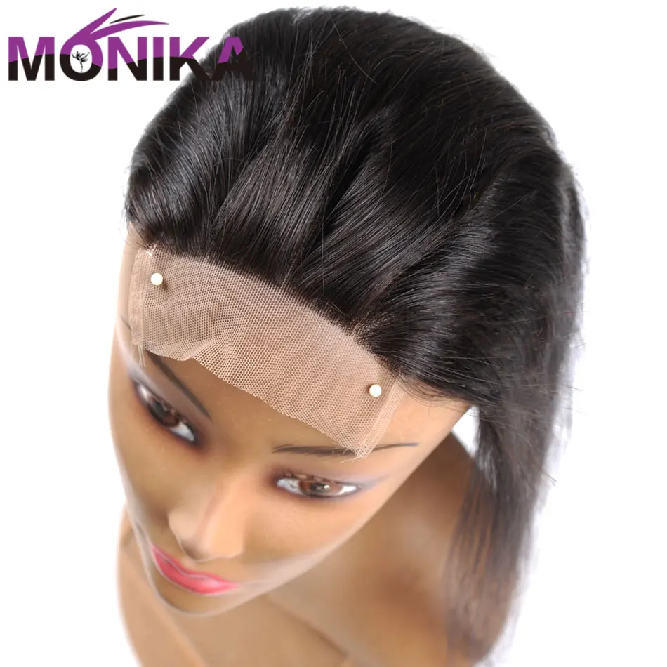 Monica 4X4 Penutup Brasil Lurus Penutup 100% Rambut Manusia Penutupan Gratis/Tengah/3 Bagian Atas Renda Penutup 22 Inci Rambut Non-remy