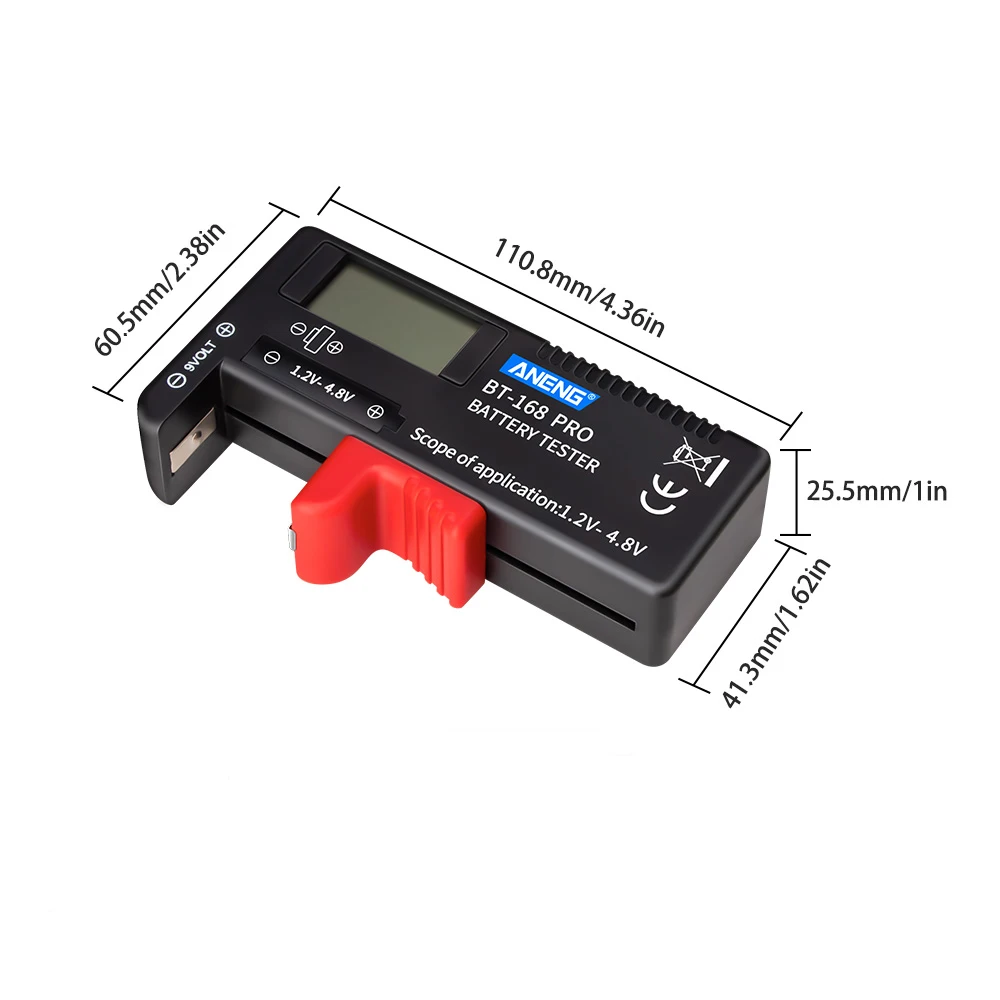 BT-168 PRO Digital Battery Capacity Tester for 18650 14500 Lithum 9V 3.7V 1.5V Cell C D Batteries Tester M05 20 Measurement Tool