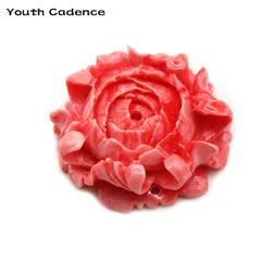 Peony Flower Synthetic Red Coral Shell Beads Powder Spacer Beads For Jewelry Making DIY Necklace Bracelet Accessories