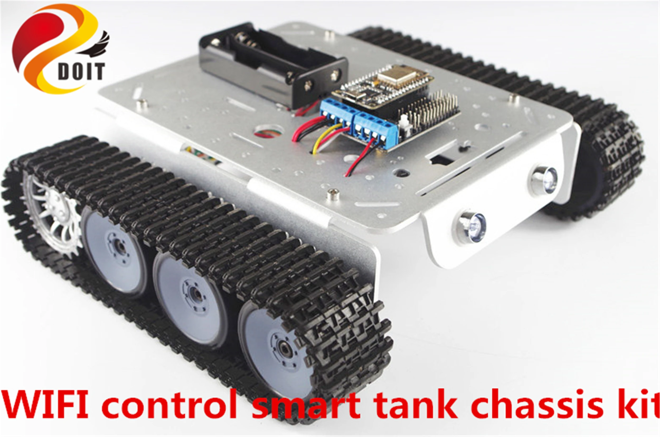 SZDOIT WIFI Control TP200 Metal Tracked RC Robot Tank Chassis Kit With 9V Motors with Encoder NodeMCU Control Kit for Arduino