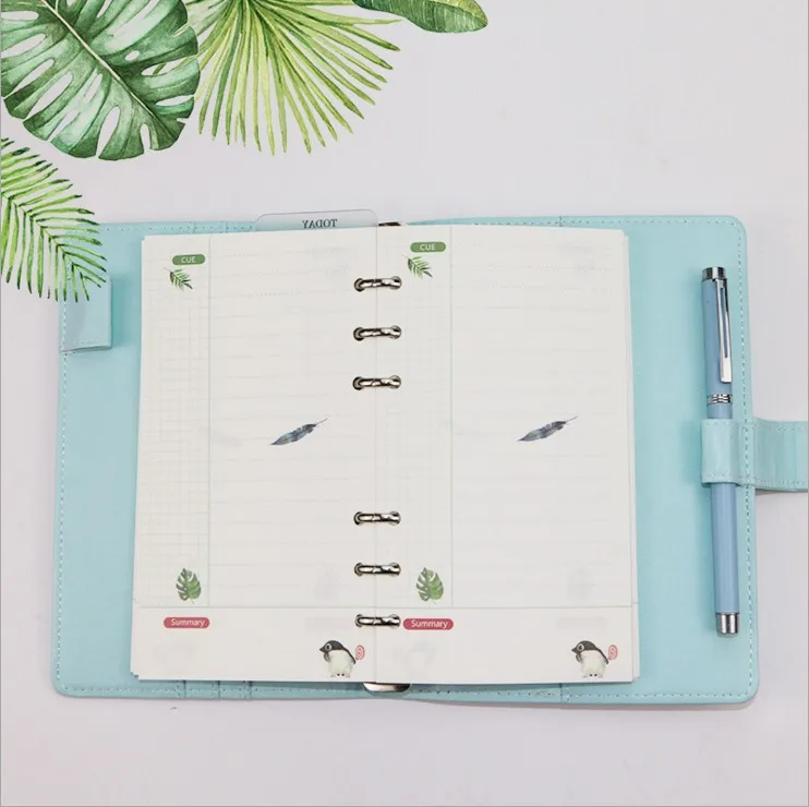 A5 A6 A7 Filler Papers 6 Hole Loose-leaf Colourful Inside Paper Monthly Plan Todo List Dot Line Dairy Gird Notebook Kraft Paper