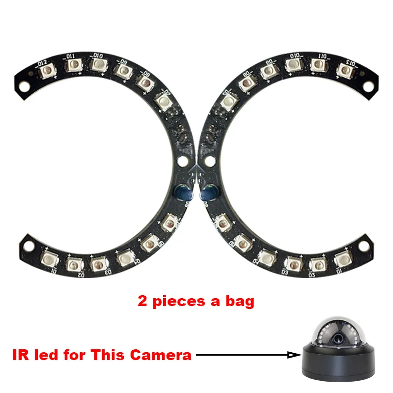 Two pieces/bag Infrared IR Led 90 Degrees Bulbs Board 850nm For DIY CCTV AHD IP Dome Camera in My Store