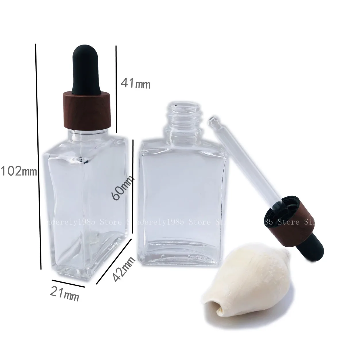 5X 10X 100ml 50ml 30ml Flat Clear Glass Essential Oils Serum Bottle Empty With Glass Dropper Eye Dropper Pipette Plastic lid