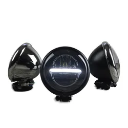 883 Retro Motorcycle Modified LED Highlights 5.75 Inch Headlights Line Type Driving Light Flashing