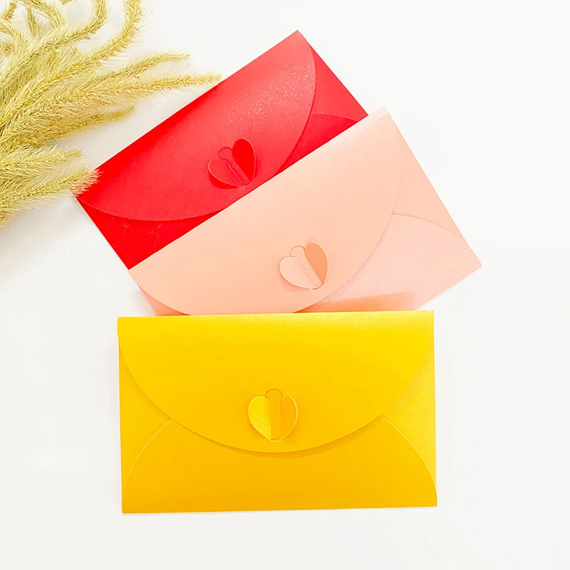 10PCS Mini Colored Envelope Thick Cardboard Small Foldable DIY Paper Envelopes Self Locking Buckle Letter Gift Card Cover