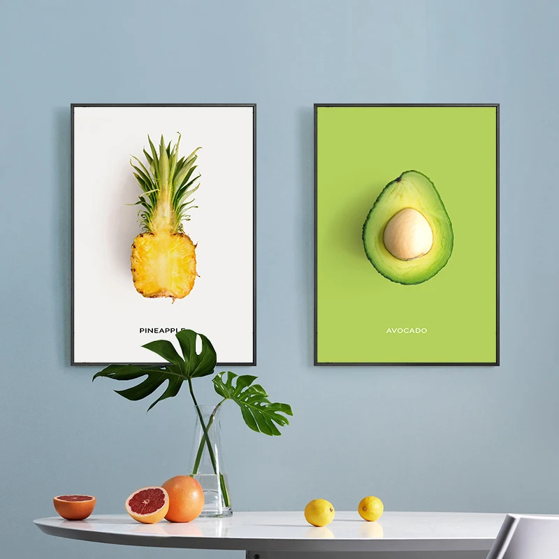 Fruit Kitchen Poster Pineapple Strawberry Nordic Pictures Wall Prints Art Painting Home Decoration Wall Pictures For Dining Room