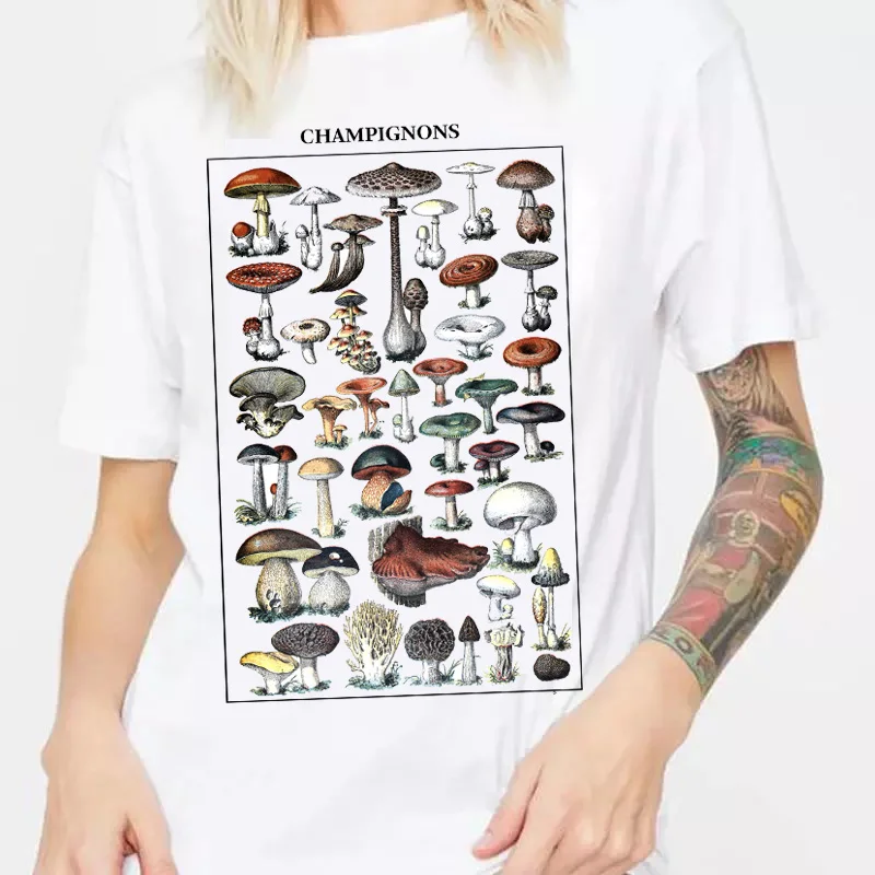 Mushroom Shirt Mycology Fungi Foraging Mushroom Whisperer Funny Graphic T-Shirt Harajuku Aesthetic T-Shirt