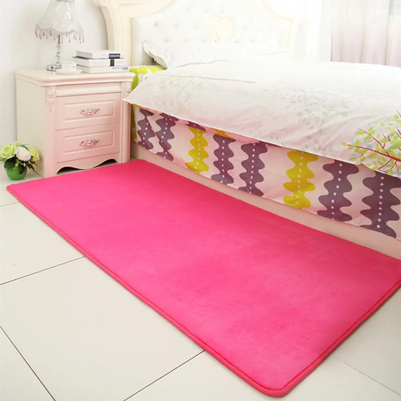 Coral Velvet Carpet Living Room Tea Table Cushion Household Bedroom Bedside Lovely Rectangular Tatami Simple Modern Bath Mat Pad