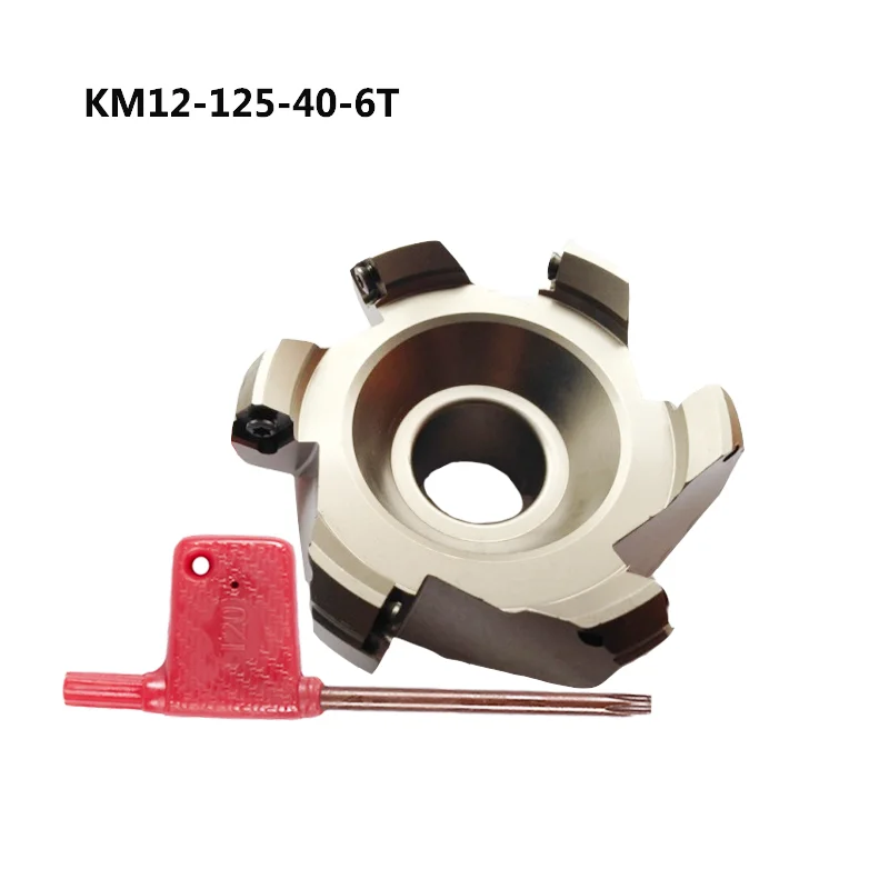 

1pc KM12 125 40 6T Indexable Face Milling Cutter Holder 45 Degree CNC Lathe Machine Tool Shoulder Right Angle for SEHT1204