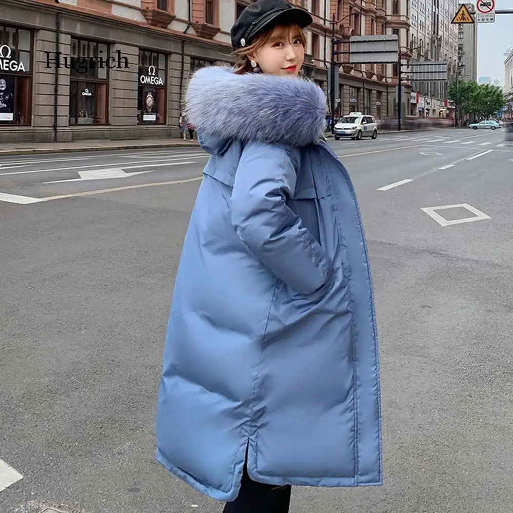 Two Sides Wear Women Parkas Winter Jackets Coats Faux Fur Hooded Casual Long Parkas Cotton Wadded Ladies Overcoat