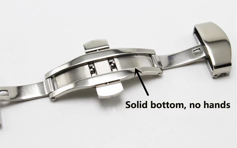 Edelstahl-Uhrenverschluss Doppel-Druck-Schmetterlingsverschluss 18mm 20mm 22mm 24mm 14/16mm Uhrenzubehör UTHAI – Detail 4