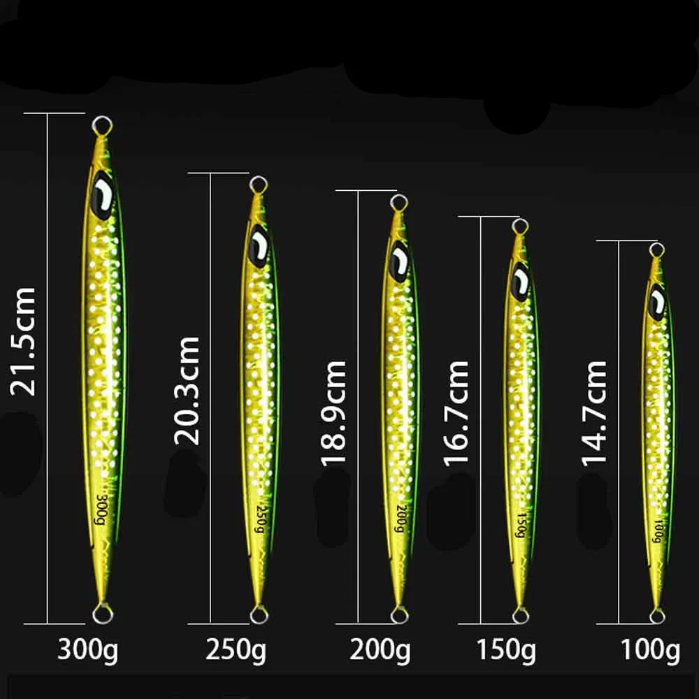 JIGGING PRO 100g 150g 200g 250g 300g Saltwater Metal Jigs Deep Sea Fishing Lure Vertical Speed Jigs