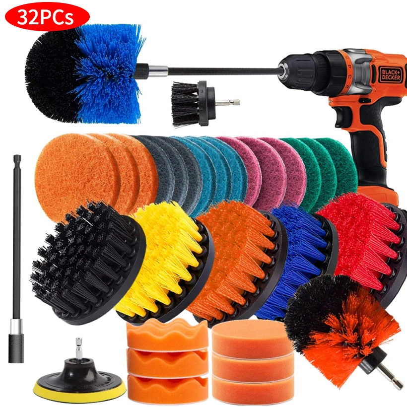 

Car Ceauty Cleaning Brush for Bathtub, Grout, Bathroom, Floor, Toilet and Carpet Etc Electric Drill Brush Cleaning Brush Set