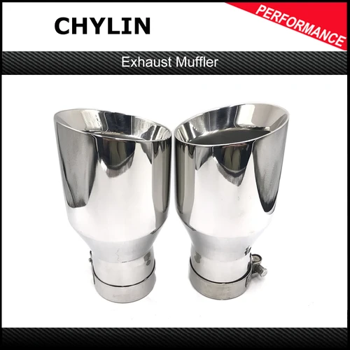 Imagen 1 del producto Tubo de Escape Universal de Acero Inoxidable de Último Modelo + Punta de Escape para Automóvil, 1 Pieza