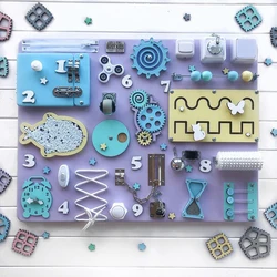 Busy Board Wooden Puzzle Game Intelligence Development Educational Toy Kids Child DIY Baby Toys Montessori Material Accessories
