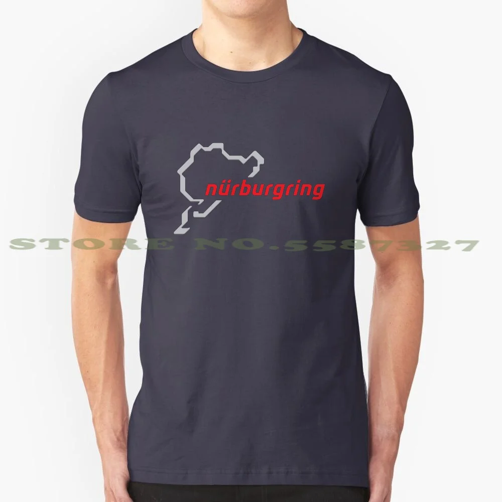 Nürburgring Gray / Red 100% Cotton T-Shirt Nürburgring Circuit Careers Sport Drift Racing